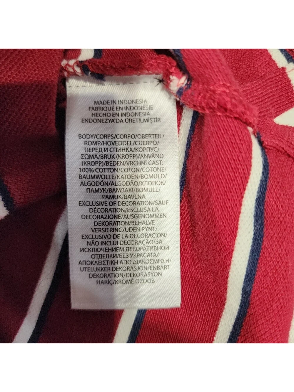 Polo Ralph Lauren Boys Red White Striped Polo Shirt M (10-12) Short Sleeve Logo